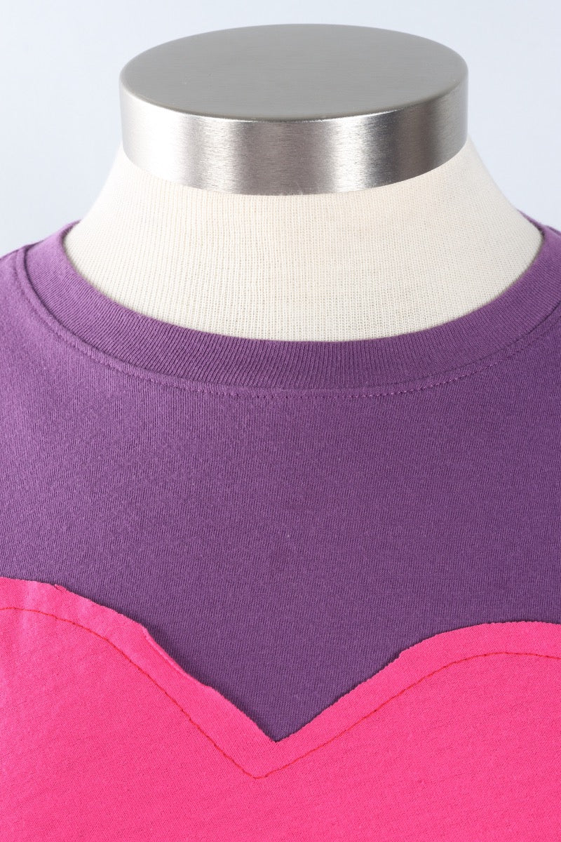 Oversized Heart Tee - Lime & Purple #4