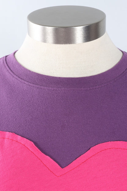 Oversized Heart Tee - Lime & Purple #4