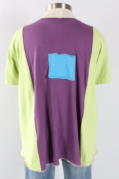 Oversized Heart Tee - Lime & Purple #4