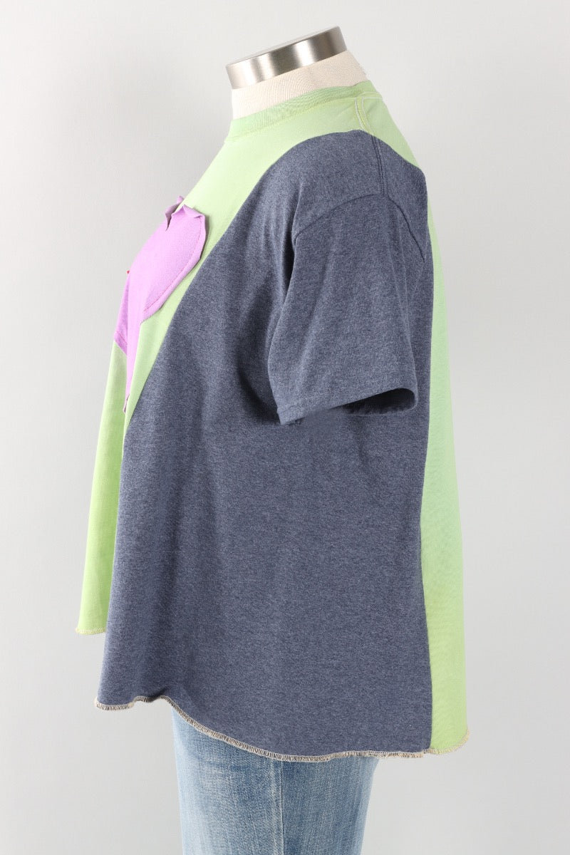 Oversized Heart Tee - Grey & Lime #5