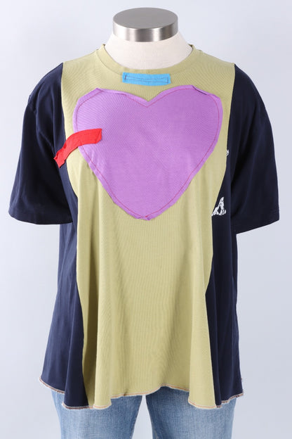 Oversized Heart Tee - Navy & Dijon #6