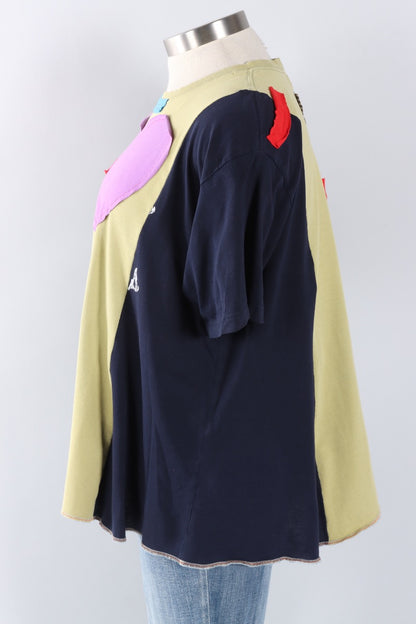 Oversized Heart Tee - Navy & Dijon #6