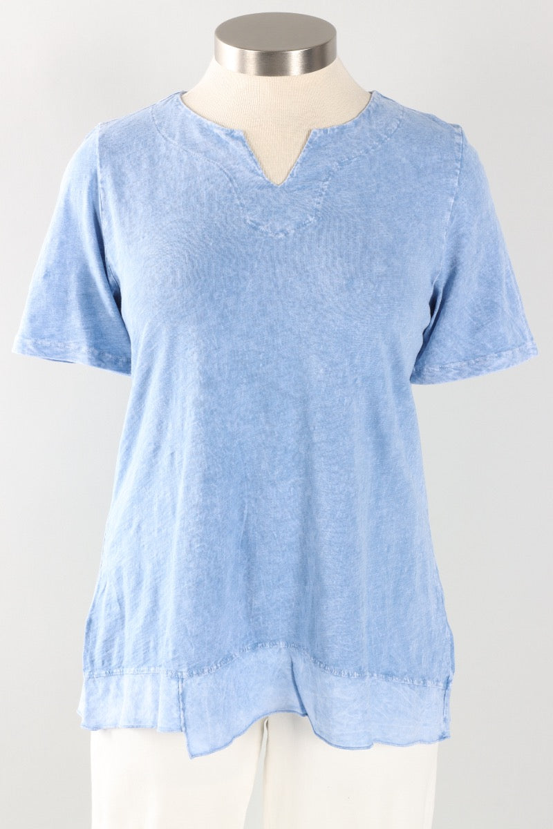 Notch Neck Tee Plus - Cornflower