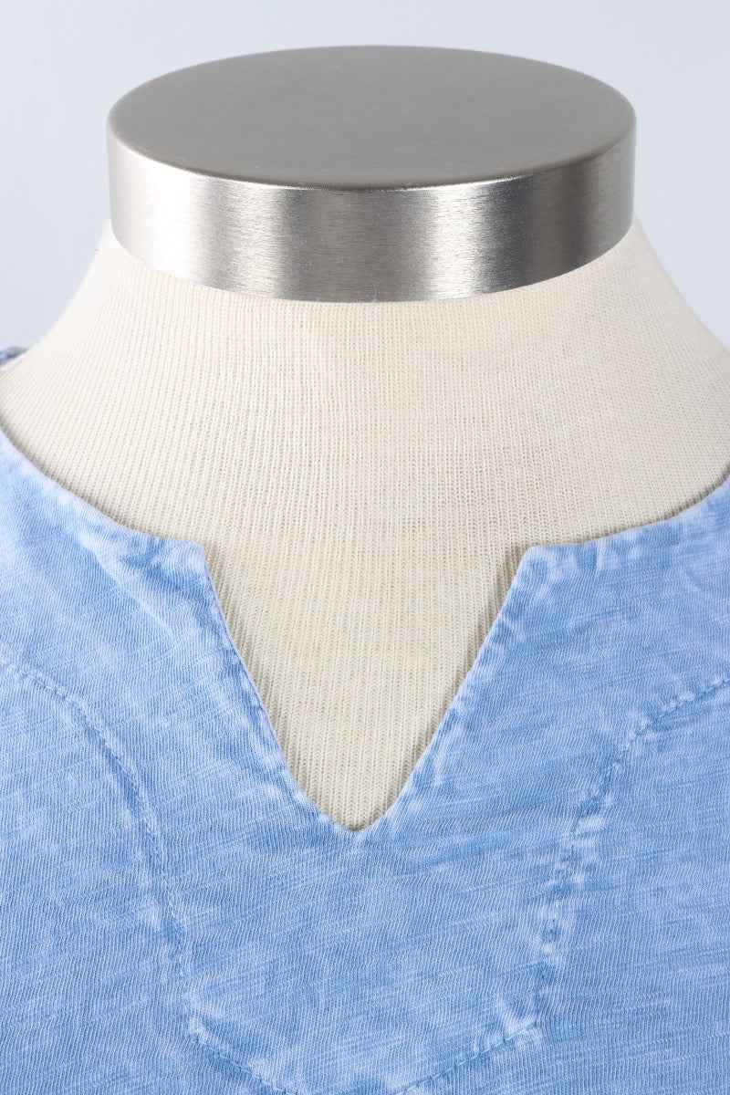 Notch Neck Tee Plus - Cornflower