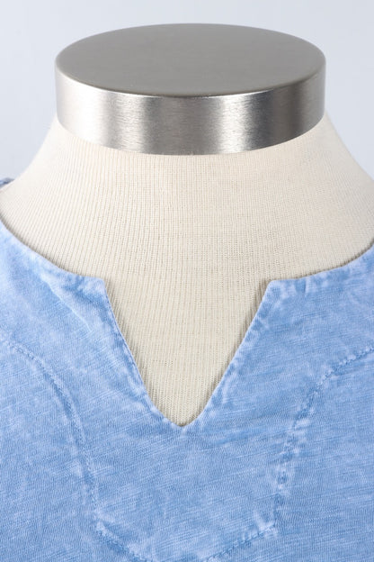 Notch Neck Tee - Cornflower