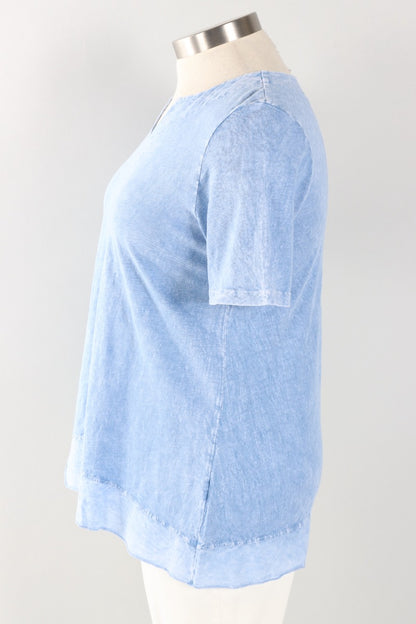 Notch Neck Tee Plus - Cornflower