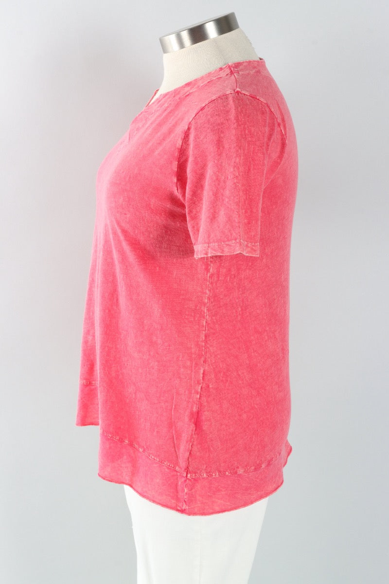 Notch Neck Tee Plus - Raspberry