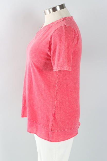 Notch Neck Tee Plus - Raspberry