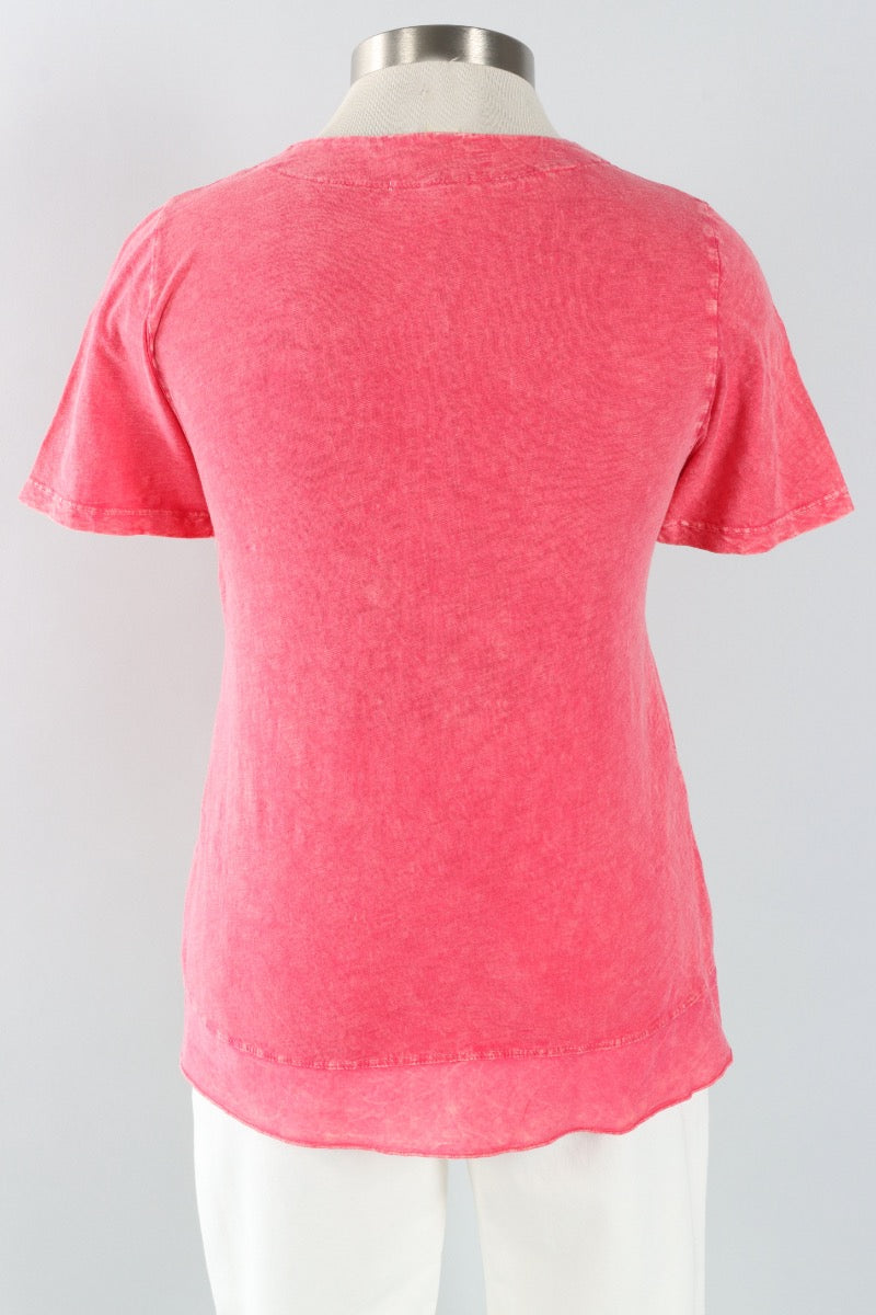Notch Neck Tee Plus - Raspberry