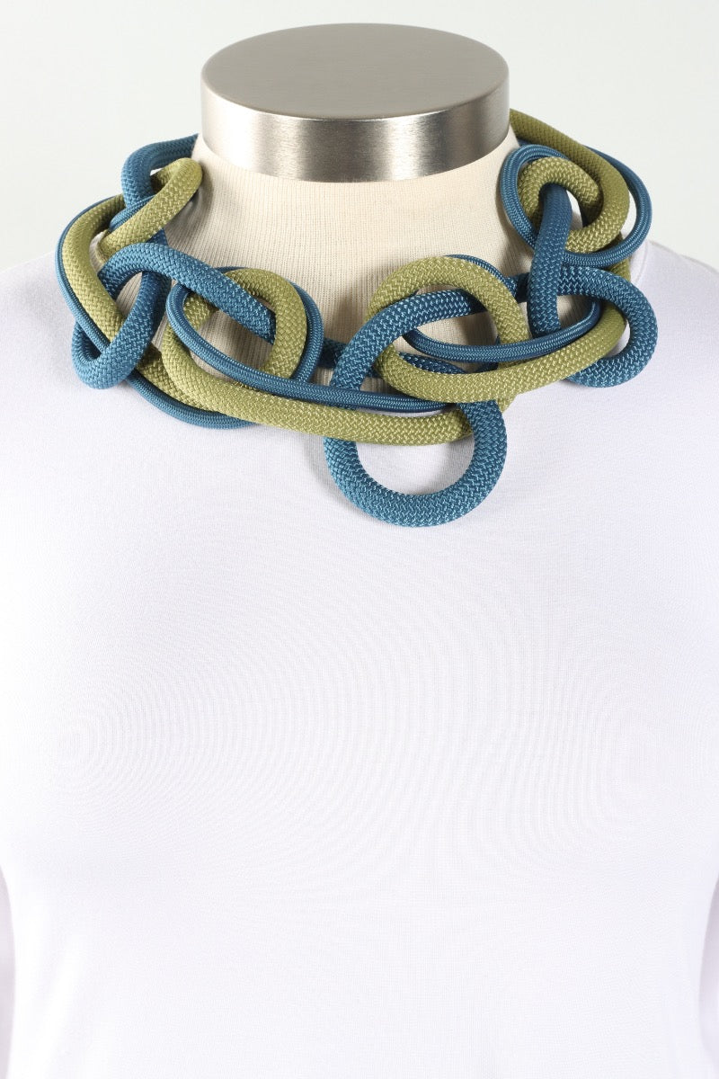 Joy Necklace - Petrol Blue & Moss Green