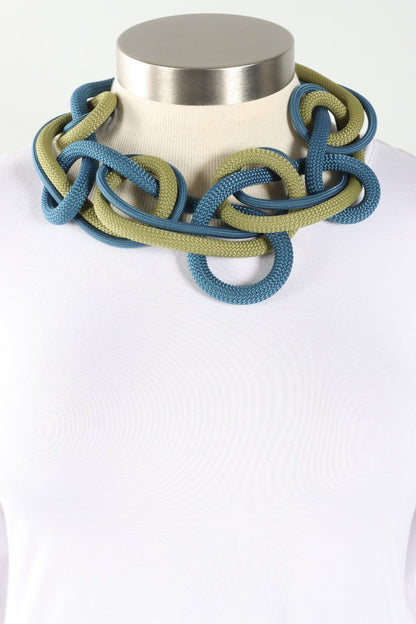 Joy Necklace - Petrol Blue & Moss Green
