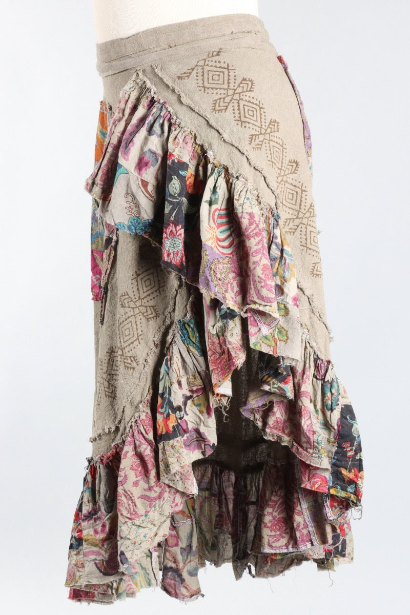 Wander Patch Wrap Skirt - Moss
