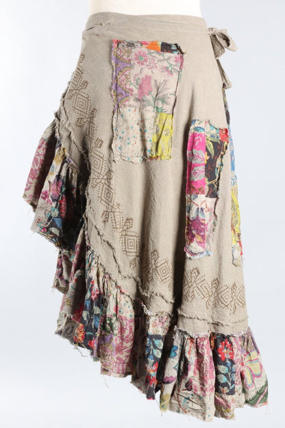 Wander Patch Wrap Skirt - Moss