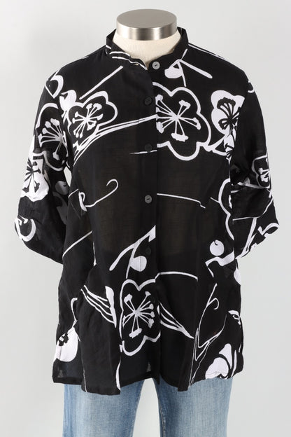 Side Pocket Jacket - Black Ume Print