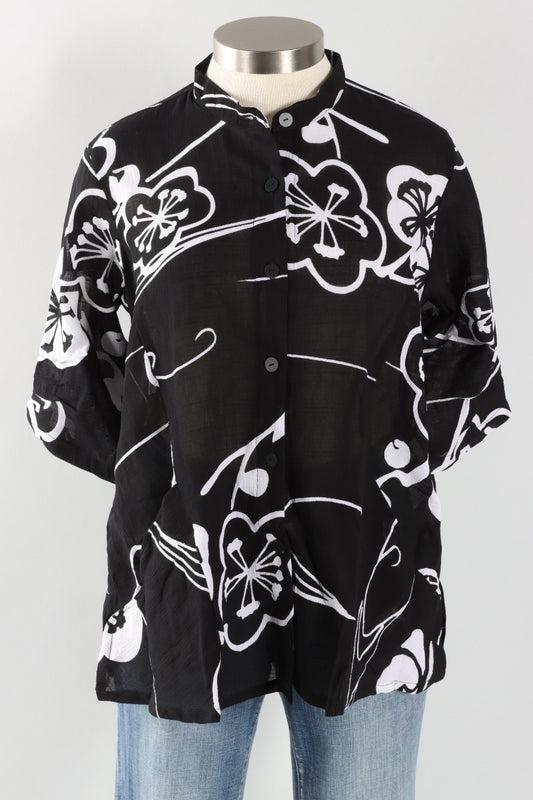 Side Pocket Jacket - Black Ume Print