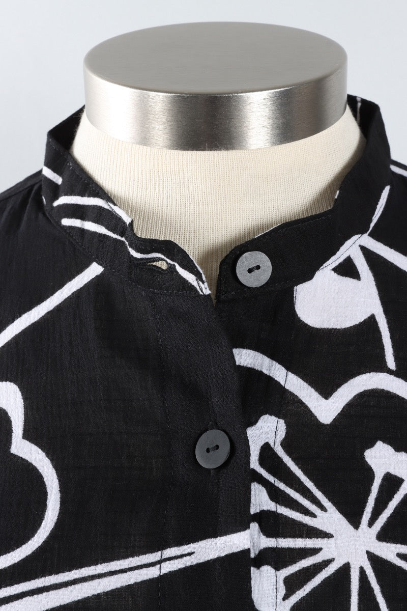 Side Pocket Jacket - Black Ume Print