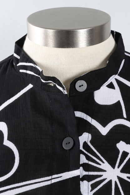 Side Pocket Jacket - Black Ume Print