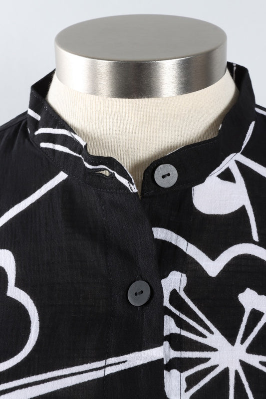 Side Pocket Jacket - Black Ume Print