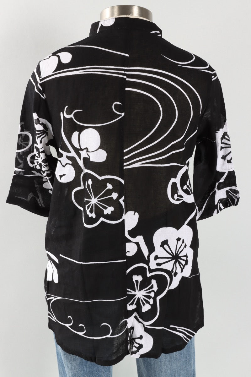 Side Pocket Jacket - Black Ume Print