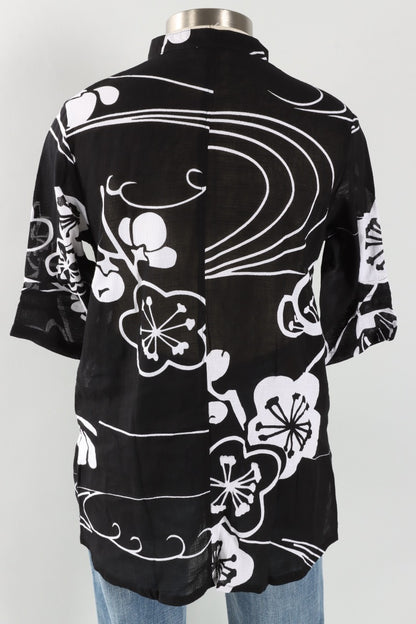 Side Pocket Jacket - Black Ume Print