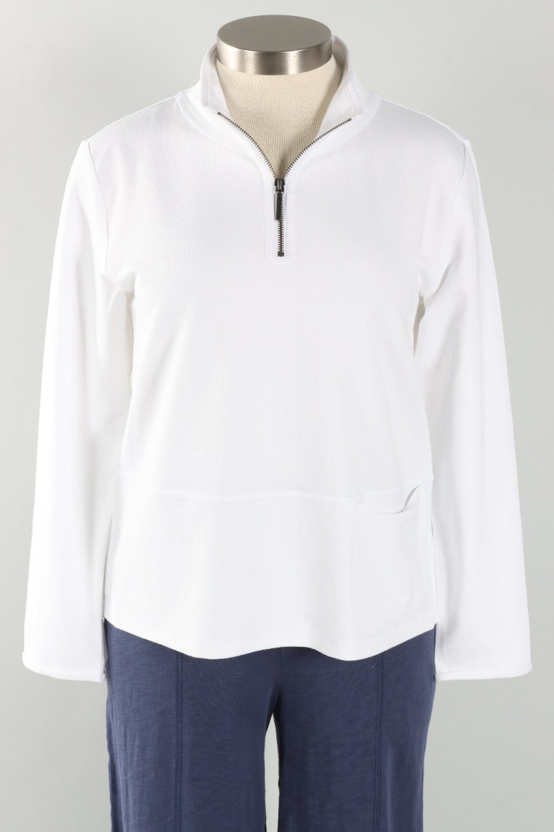 Quarter Zip Pullover - White