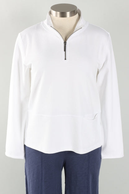 Quarter Zip Pullover - White