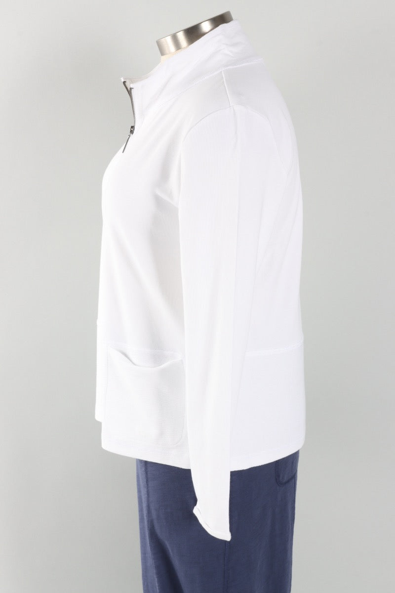 Quarter Zip Pullover - White