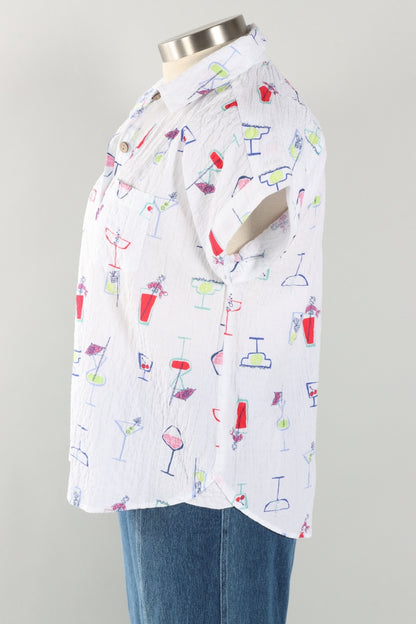 Short Sleeve Button Down - White