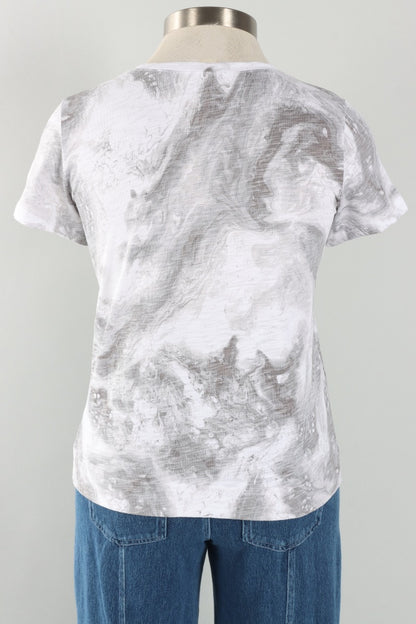 V-Neck Tee - Fog Ocean Marble