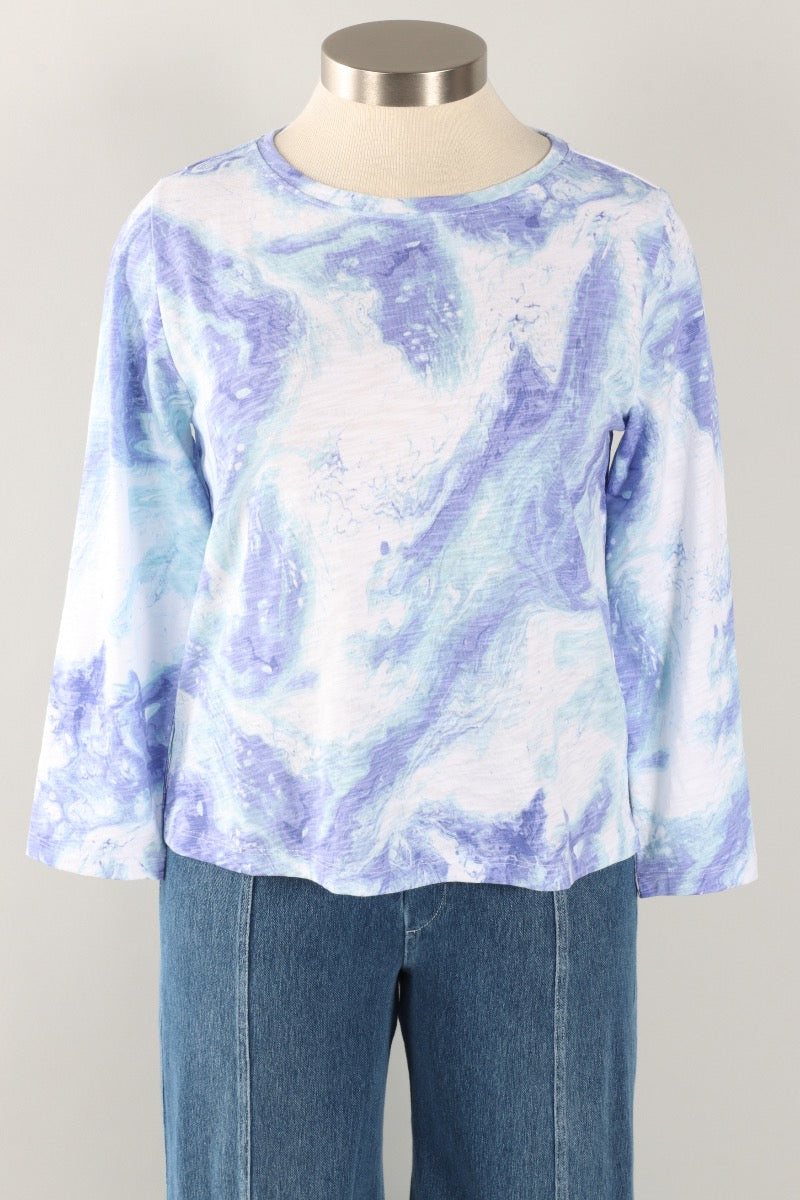 Boxy Tee - Baja Blue Ocean Marble