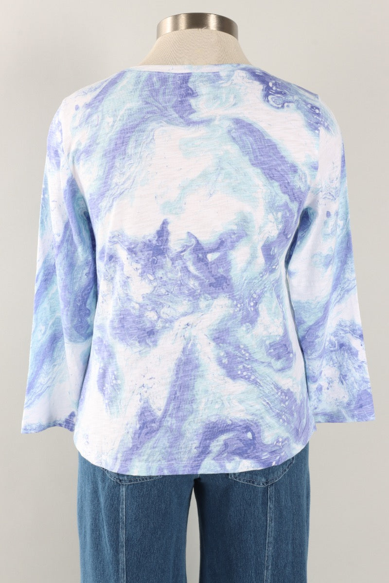 Boxy Tee - Baja Blue Ocean Marble