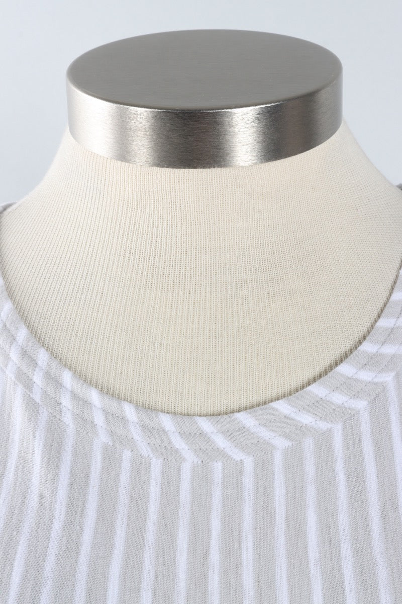Seamed Tee - Dune Stripe