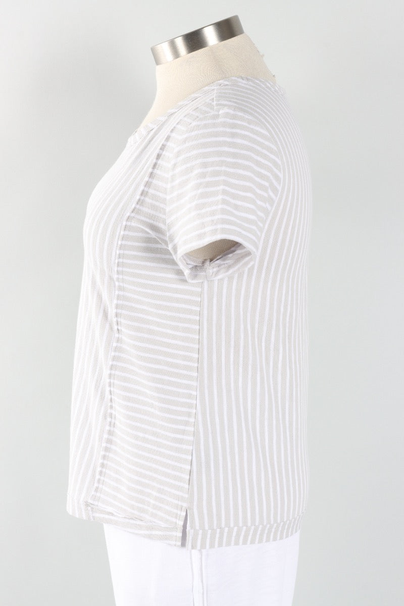 Seamed Tee - Dune Stripe