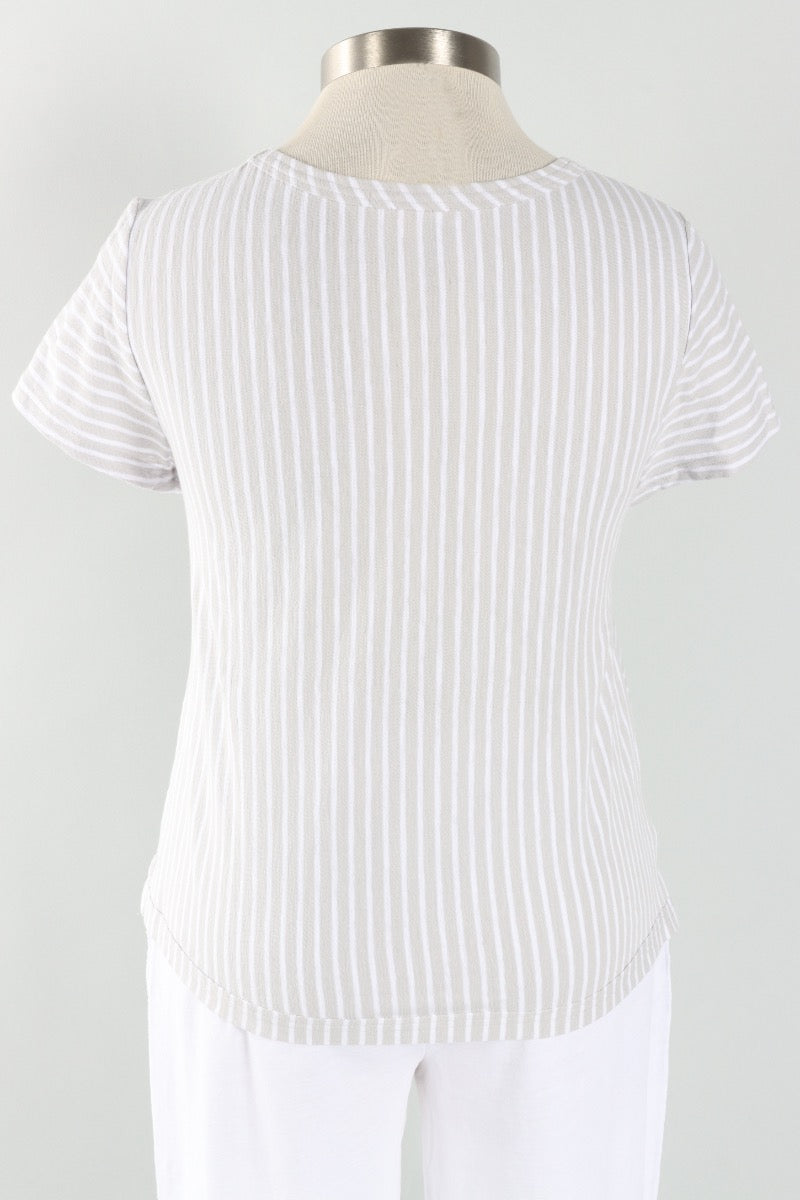 Seamed Tee - Dune Stripe