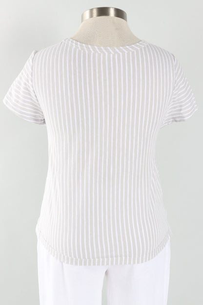 Seamed Tee - Dune Stripe
