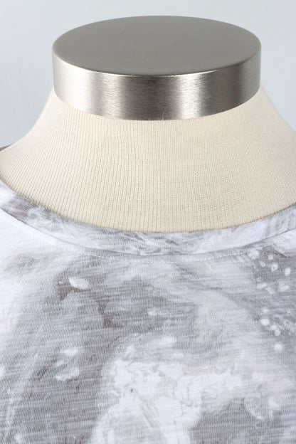 Boxy Tee - White Ocean Marble