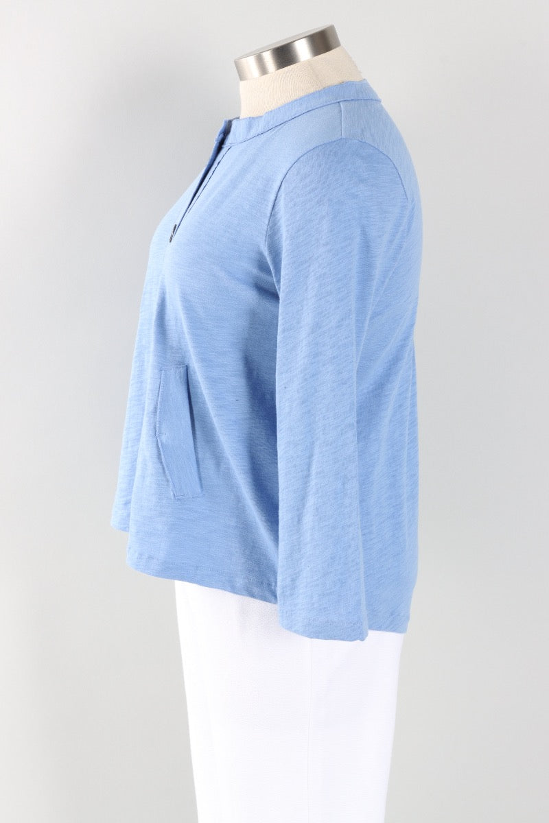 Pleat Back Jacket - Sky