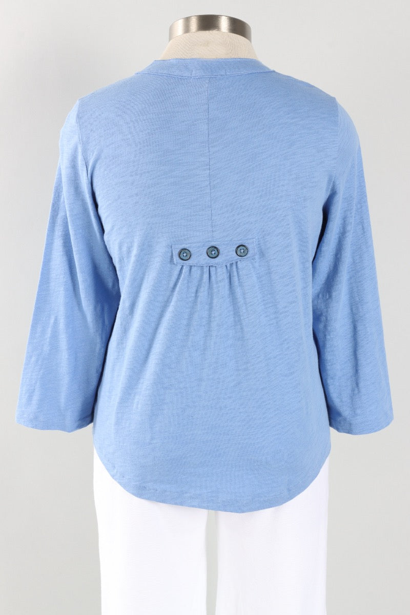 Pleat Back Jacket - Sky