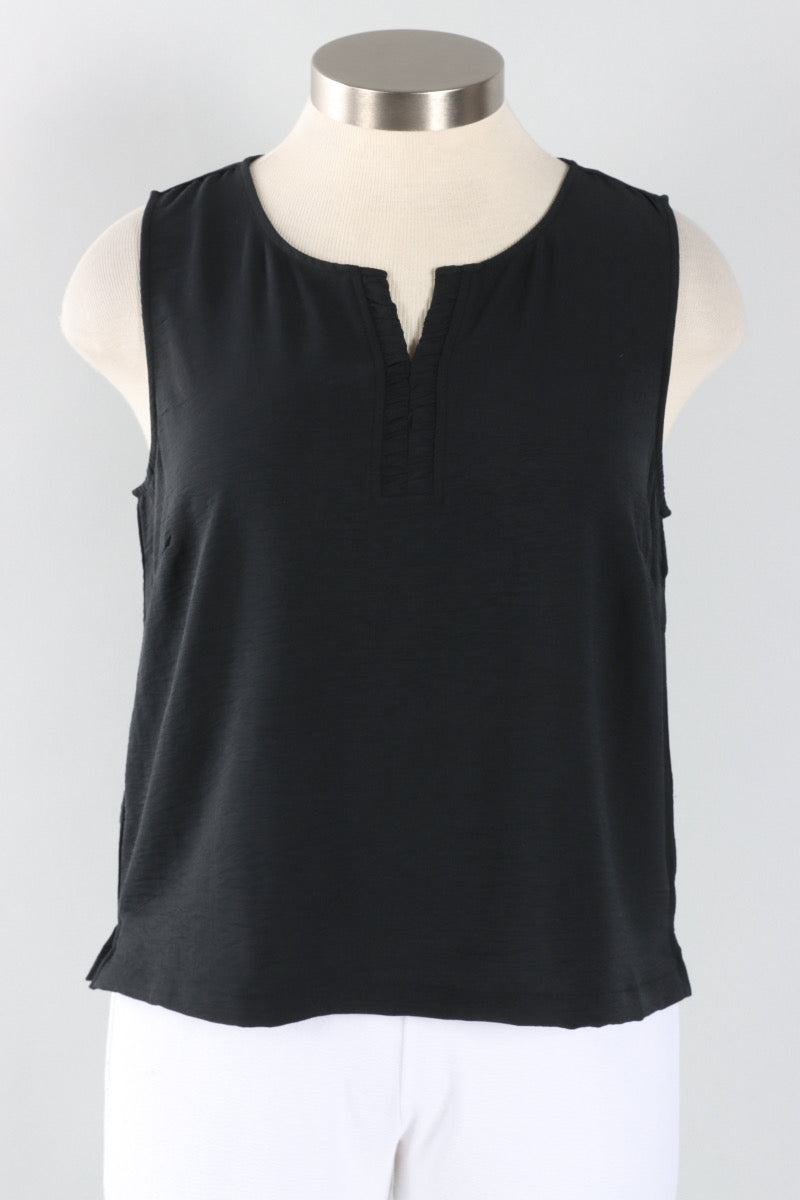 Center Shirred Tank - Black