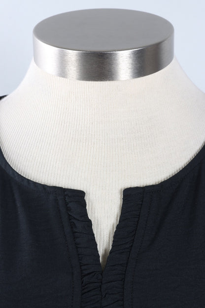 Center Shirred Tank - Black