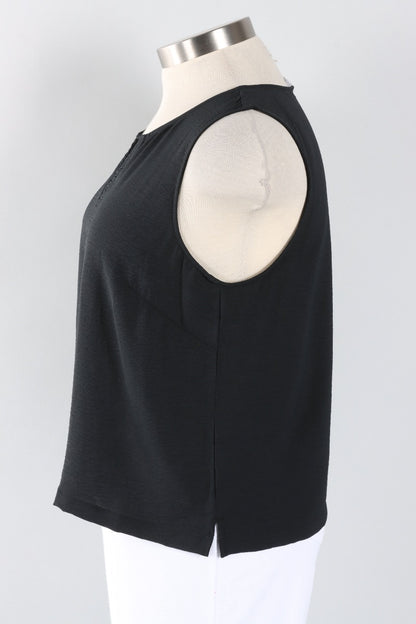 Center Shirred Tank - Black