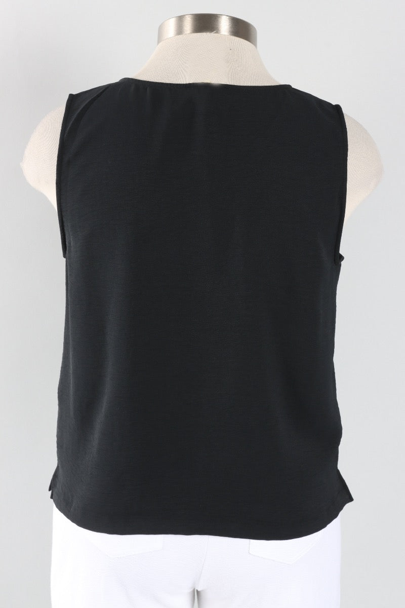 Center Shirred Tank - Black