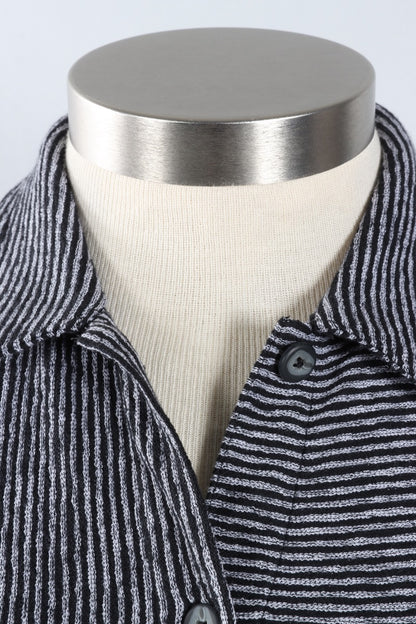 Carmel Button Front Shirt - Black Stripe