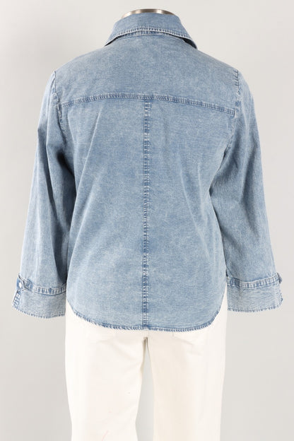 Tab Detail Shirt - Light Denim