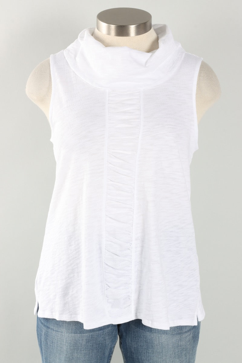 Ruched Panel Tunic - White