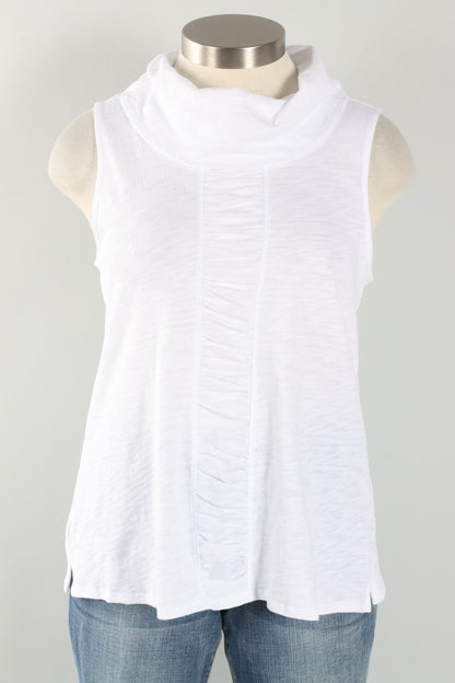 Ruched Panel Tunic - White