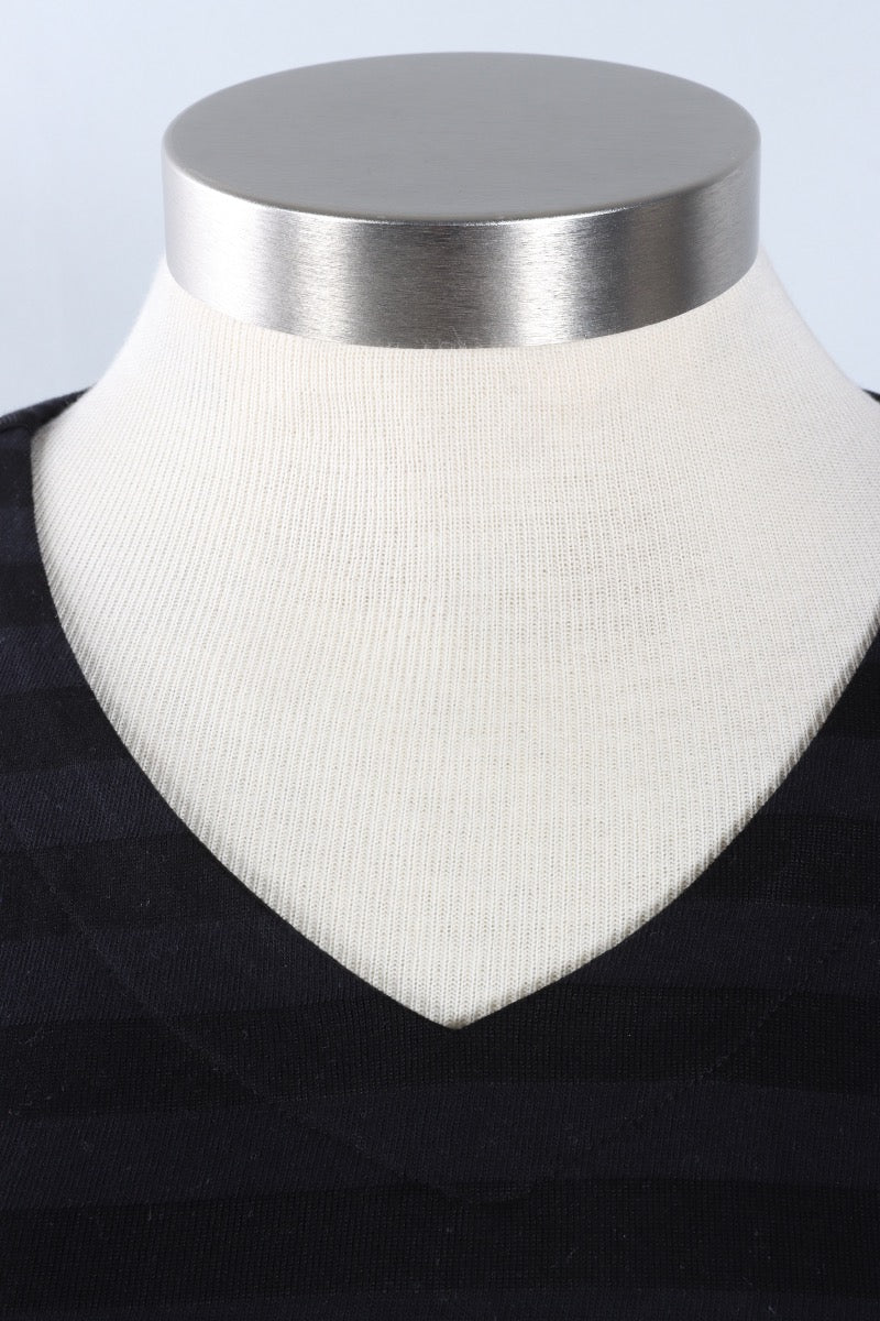 Elbow Sleeve Top - Black Stripe