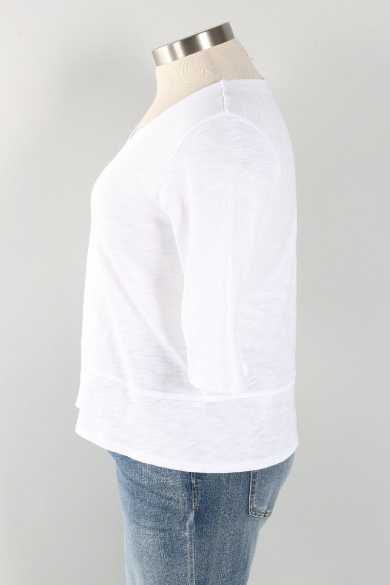 Elbow Sleeve Tee - White