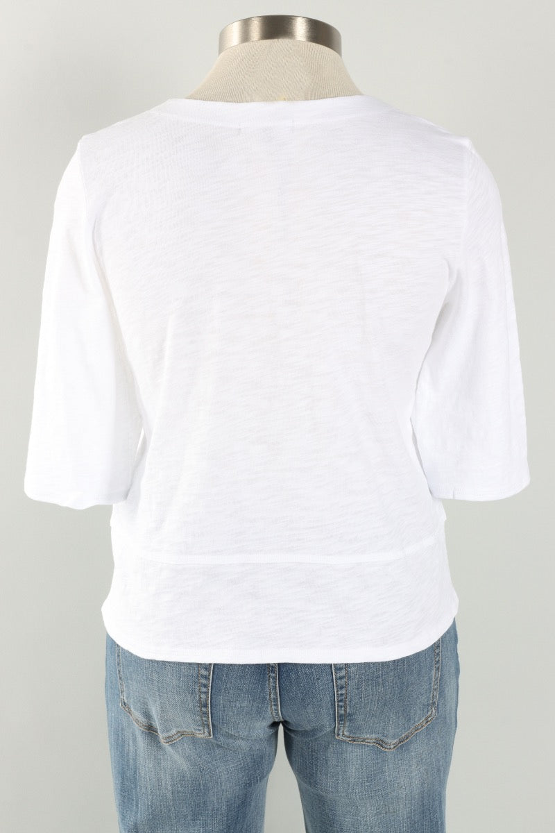 Elbow Sleeve Tee - White