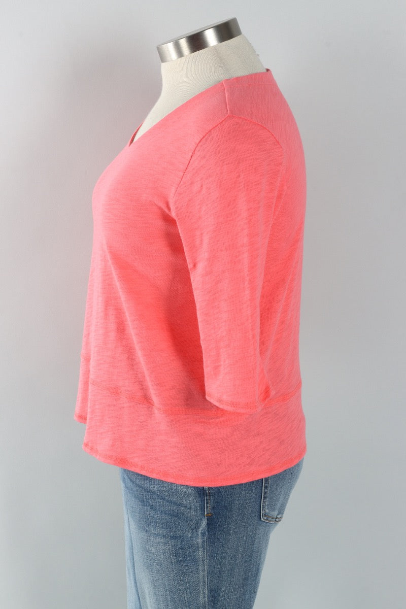 Elbow Sleeve Tee - Coral